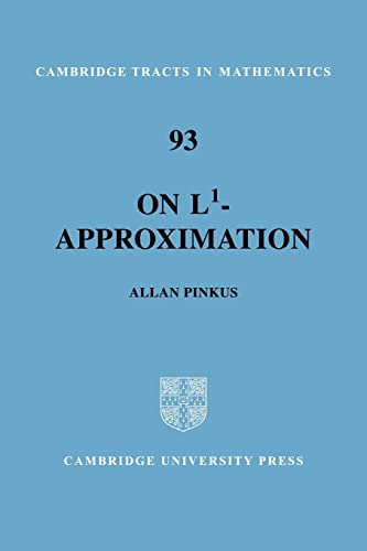 9780521057691: On L1 Approximation: 93 (Cambridge Tracts in Mathematics, Series Number 93)