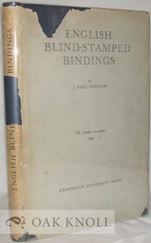 English Blind Stamped Bindings (9780521058612) by Oldham