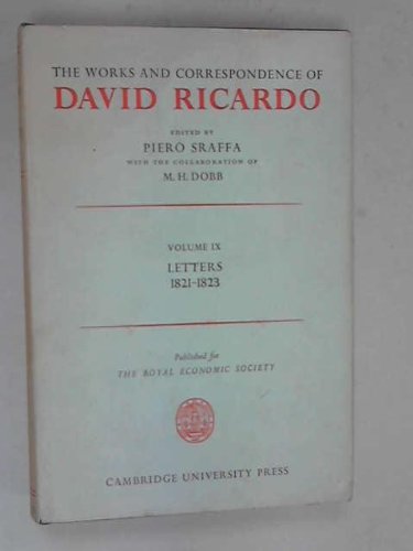 9780521060745: The Works and Correspondence of David Ricardo: Volume 9, Letters July 1821–1823