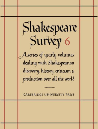 Stock image for SHAKESPEARE SURVEY, VOL 6 for sale by Neil Shillington: Bookdealer/Booksearch