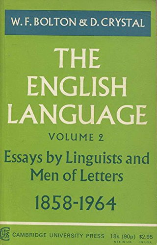 9780521073257: The English Language: Volume 2, Essays by Linguists and Men of Letters, 1858–1964