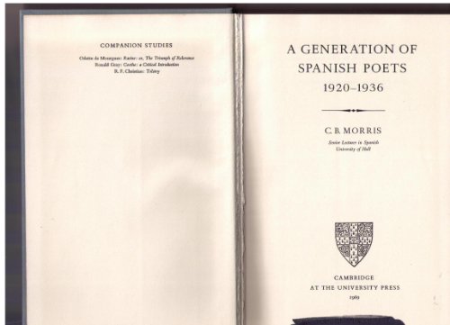 Imagen de archivo de A Generation of Spanish Poets 1920-1936 a la venta por Great Expectations Rare Books