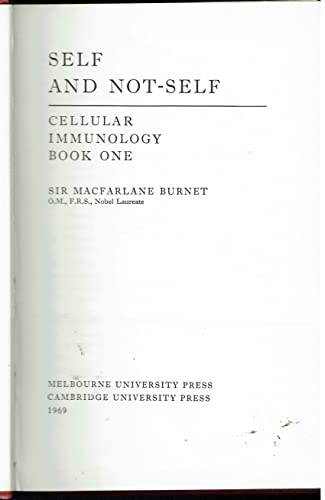 9780521075213: Self and Not-Self: Cellular Immunology Book One