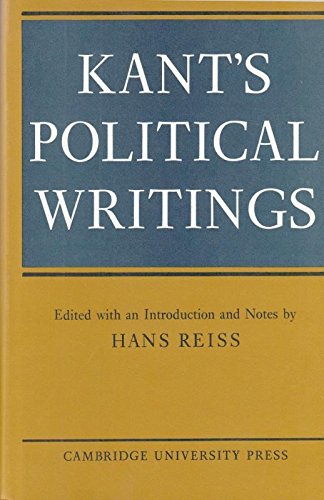9780521077170: Kant's Political Writings (Cambridge Studies in the History and Theory of Politics)