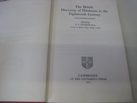 Beispielbild fr The British Discovery of Hinduism in the Eighteenth Century (European Understanding of India Series) zum Verkauf von Midtown Scholar Bookstore