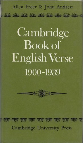Beispielbild fr Cambridge Book of English Verse 1900 - 1939 zum Verkauf von Chapter 1