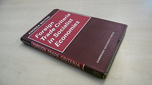 Foreign Trade Criteria in Socialist Economies