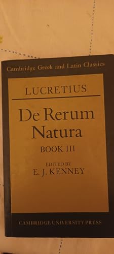 9780521081429: Lucretius: De Rerum Natura Book 3 (Cambridge Greek and Latin Classics)