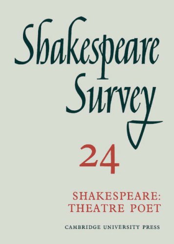 Stock image for Shakespeare Survey: Volume 24, Shakespeare: Theatre Poet (Shakespeare Survey, Series Number 24) for sale by WorldofBooks