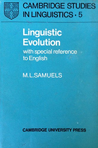 9780521083850: Linguistic Evolution: With Special Reference to English (Cambridge Studies in Linguistics, Series Number 5)