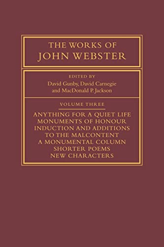Beispielbild fr The Works of John Webster Volume Three zum Verkauf von Jason Books