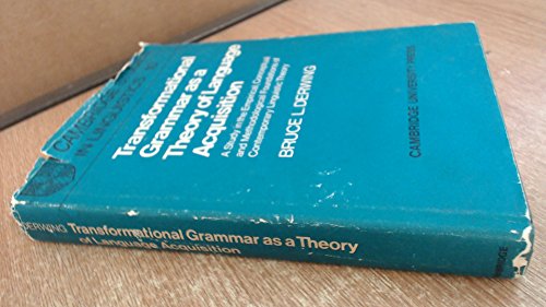 9780521087377: Transformational Grammar as a Theory of Language Acquisition: A Study in the Empirical Conceptual and Methodological Foundations of Contemporary ... Studies in Linguistics, Series Number 10)