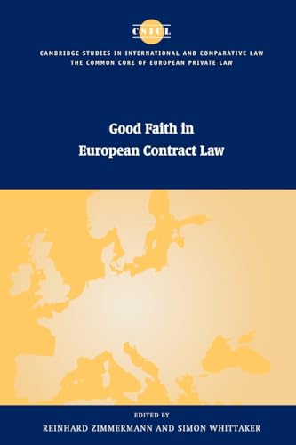 

Good Faith in European Contract Law