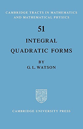 9780521091817: Integral Quadratic Forms: 51 (Cambridge Tracts in Mathematics, Series Number 51)