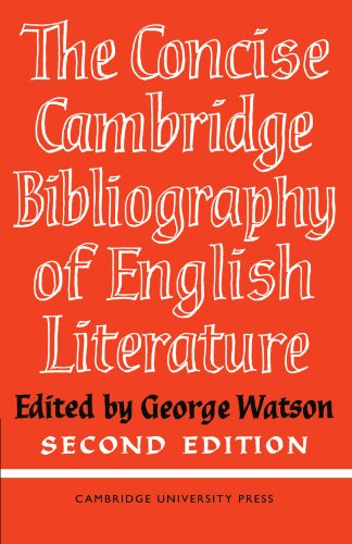 Stock image for The Concise Cambridge Bibliography of English Literature, 1600 1950 for sale by Chiron Media