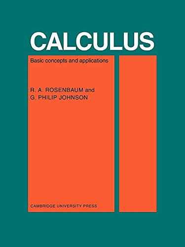 9780521095907: Calculus: Basic Concepts and Applications