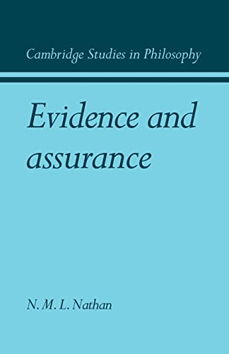 Imagen de archivo de Evidence and Assurance (Cambridge Studies in Philosophy) a la venta por Chiron Media