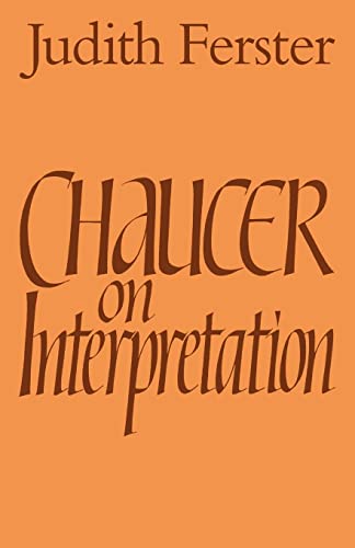 Stock image for Chaucer on Interpretation for sale by Chiron Media