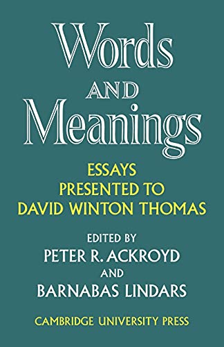 9780521112055: Words and Meanings