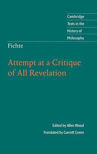 Stock image for Fichte: Attempt at a Critique of All Revelation (Cambridge Texts in the History of Philosophy) for sale by Labyrinth Books