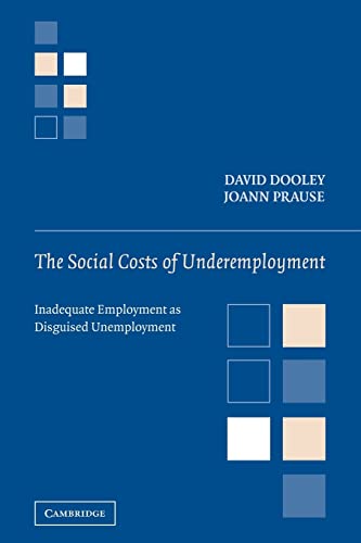 Imagen de archivo de The Social Costs of Underemployment: Inadequate Employment as Disguised Unemployment a la venta por AwesomeBooks