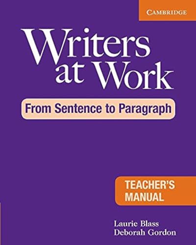 9780521120326: Writers at Work: From Sentence to Paragraph Teacher's Manual