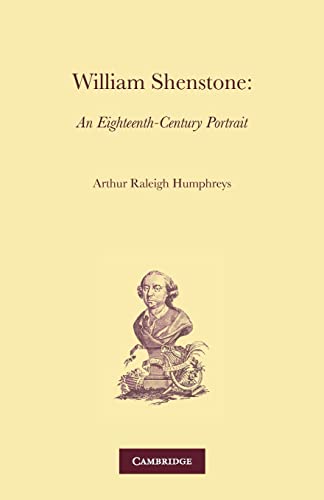 9780521125277: William Shenstone: An Eighteenth-Century Portrait