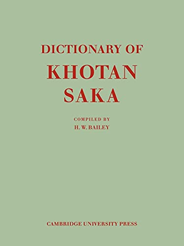9780521142502: Dictionary of Khotan Saka Paperback