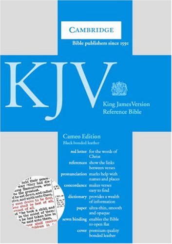 KJV Version Reference Bible, Double-Slipcased, Cameo Edition, Black Bonded Leather and All Edges ...