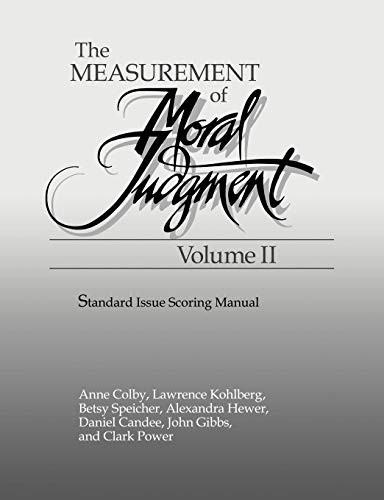 9780521170796: The Measurement of Moral Judgement: Volume 2, Standard Issue Scoring Manual Paperback