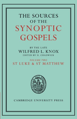 Imagen de archivo de The Sources of the Synoptic Gospels Volume Two St Luke and St Matthew a la venta por Caffrey Books