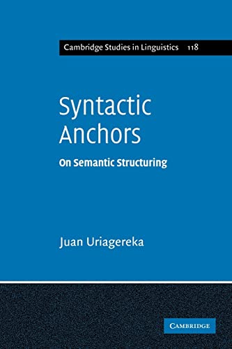 Beispielbild fr Syntactic Anchors: On Semantic Structuring zum Verkauf von Ria Christie Collections
