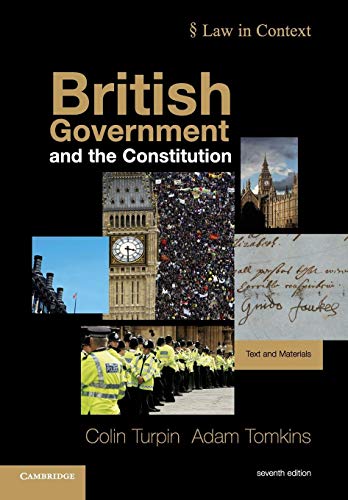 9780521185110: British Government and the Constitution 7th Edition Paperback: Text and Materials (Law in Context)