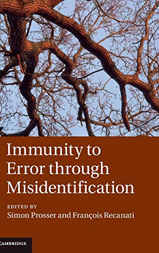 Imagen de archivo de Immunity to Error through Misidentification: New Essays a la venta por Labyrinth Books
