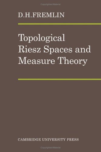 Imagen de archivo de Topological Riesz Spaces and Measure Theory a la venta por Zubal-Books, Since 1961