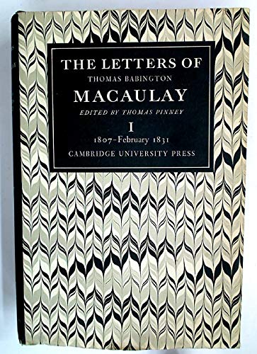 Imagen de archivo de The Letters Of Thomas Babington Macaulay (Volume 1) a la venta por Granada Bookstore,            IOBA