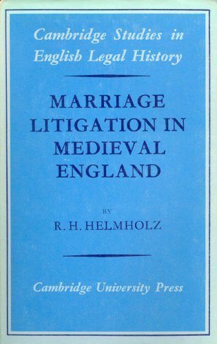 Beispielbild fr Marriage Litigation in Medieval England zum Verkauf von Better World Books