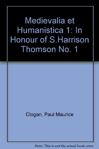 9780521210324: Medievalia et Humanistica 1