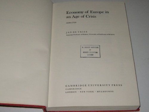 Stock image for The Economy of Europe in an Age of Crisis, 1600-1750 for sale by Better World Books