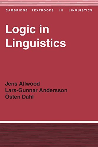 Beispielbild fr Logic in Linguistics (Cambridge Textbooks in Linguistics) zum Verkauf von HPB-Red