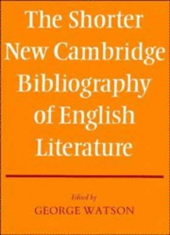 9780521226004: The Shorter New Cambridge Bibliography of English Literature (The New Cambridge Bibliography of English Literature)