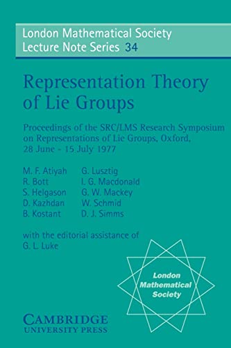 Beispielbild fr Representation Theory of Lie Groups zum Verkauf von Better World Books