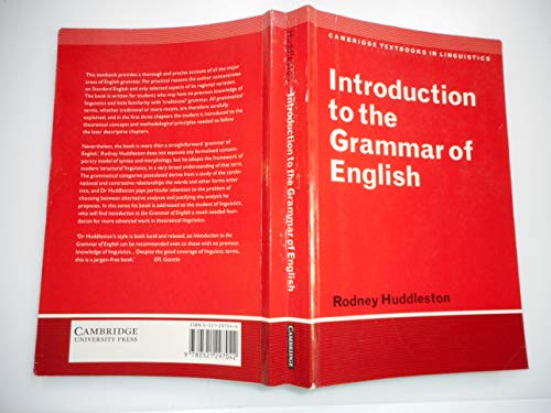 9780521228930: Introduction to the Grammar of English (Cambridge Textbooks in Linguistics)