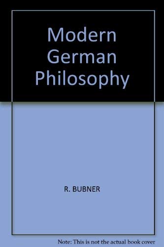 Beispielbild fr Modern German Philosophy zum Verkauf von Better World Books