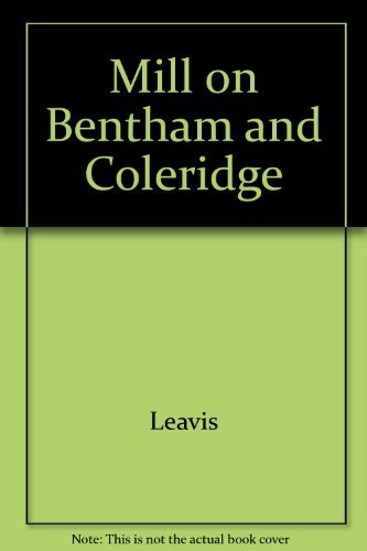 Stock image for Mill on Bentham and Coleridge for sale by Better World Books
