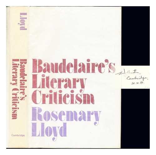 9780521235525: Baudelaire's Literary Criticism