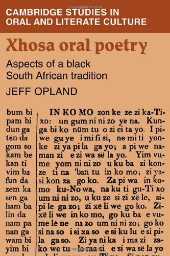 Beispielbild fr Xhosa Oral Poetry : Aspects of a Black South African Tradition zum Verkauf von Better World Books