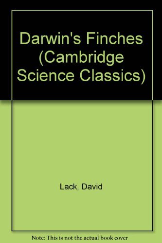 9780521252430: Darwin's Finches (Cambridge Science Classics)