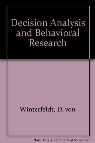 9780521253086: Decision Analysis and Behavioral Research