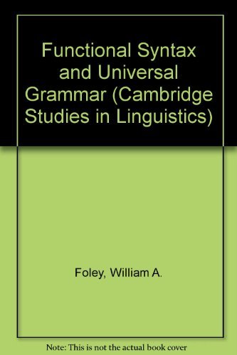9780521259569: Functional Syntax and Universal Grammar (Cambridge Studies in Linguistics, Series Number 38)